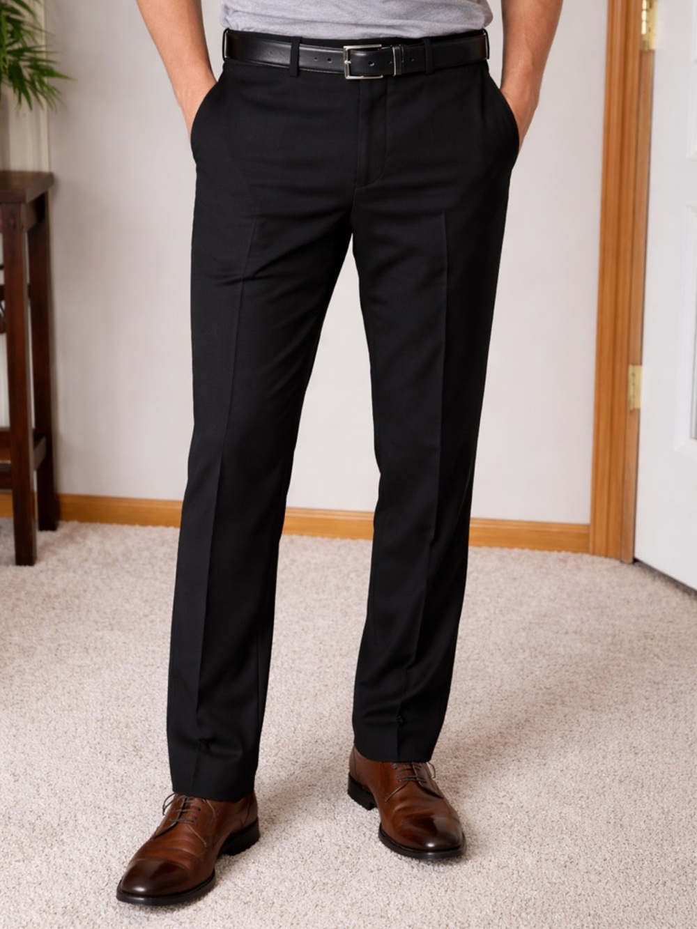 Men’s Calvin Klein Slim Fit Dress Pants – Black (30x30)